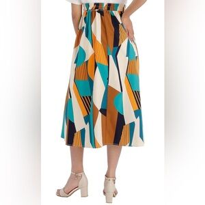 Geometric Patterned Midi Skirt